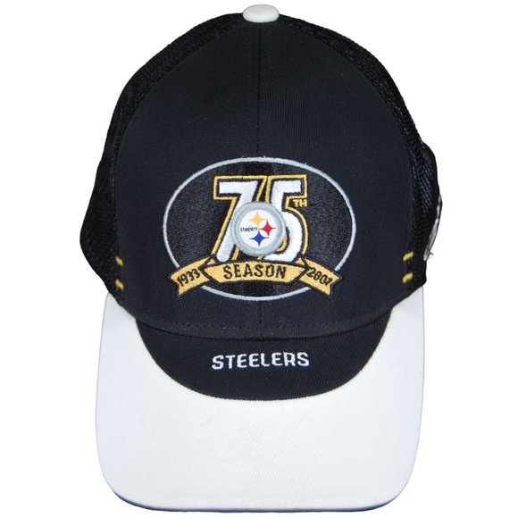 Pittsburgh Steelers 75th Season 2007 Heinz Field Reebok Flexfit Hat Cap One Size - Picture 1 of 11